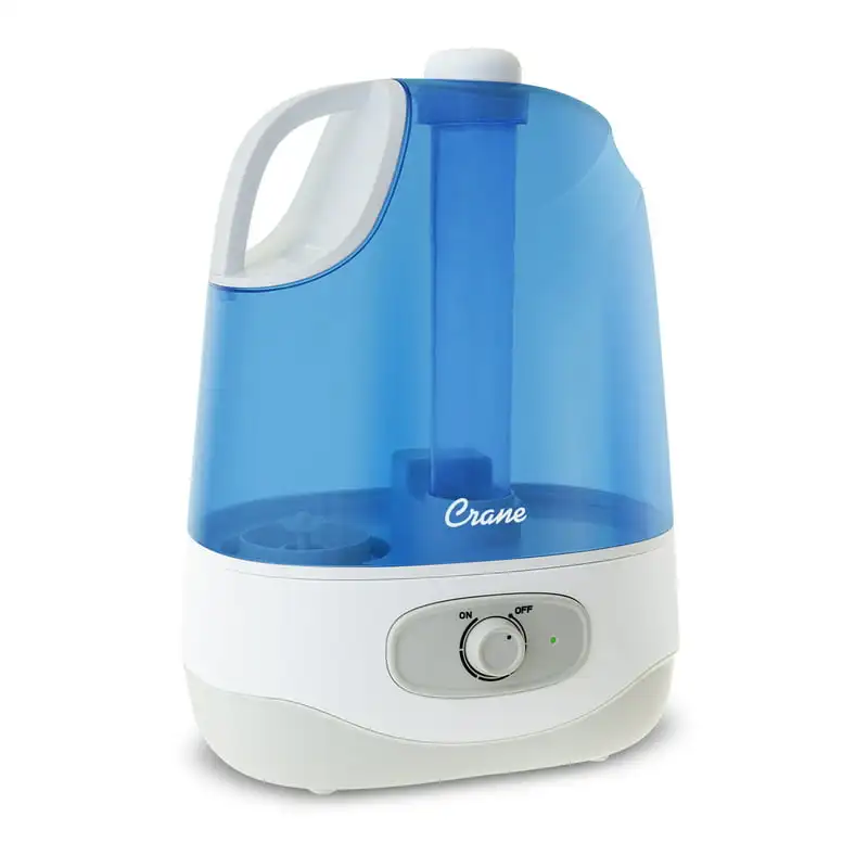 

USA Ultrasonic Cool Humidifier, 1.0 Gallon, 24 Hour Run Time, Whisper Quiet, 500 Sq. ft. Coverage, Blue/White