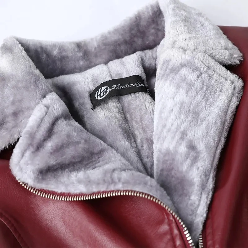 Women Leather Jacket Thicken Leather Jacket Women 2022 Korean Coats Winter Leather Jacket for Women Coat Women Heavy Jackets