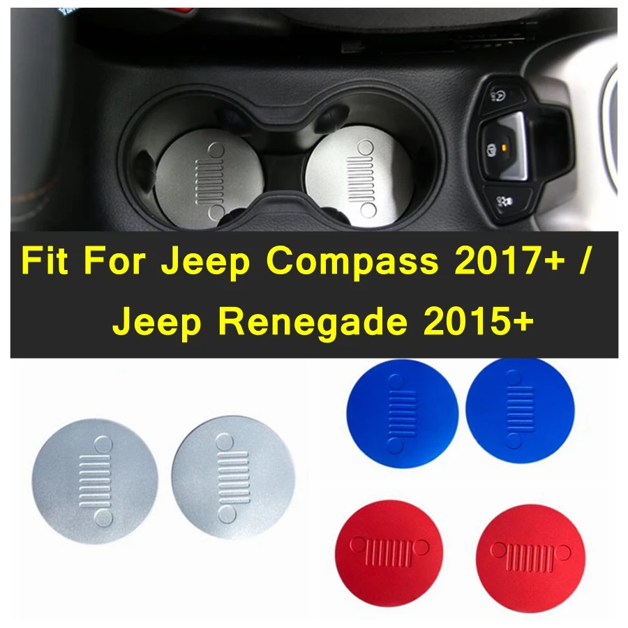 Car Coasters Anti-Slip Pad Front Seat Water Cup Holder Mat For Jeep Compass 2017 - 2020 / Jeep Renegade 2015 - 2020 Accessories