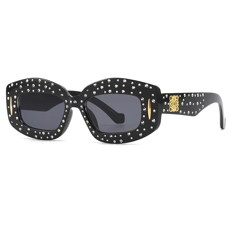 Солнцезащитные очки кошачий глаз для женщин модные блестящие ретро-очки