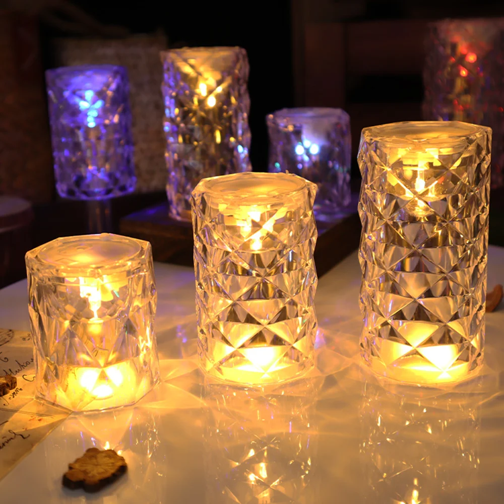 Настольная лампа роза атмосферная Хрустальный ветер кокетливая прикроватная