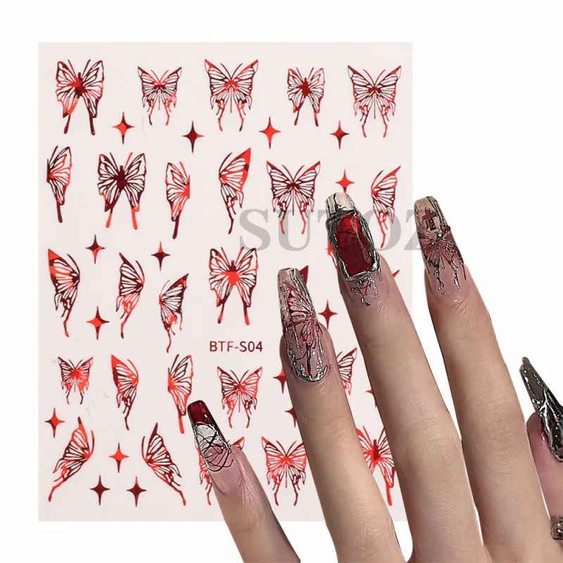 

Butterfly 3D Nail Stickers Flowers Leaves Self Adhesive Transfer Sliders Wraps Manicures Foils DIY Decorations HOT Kid Craft