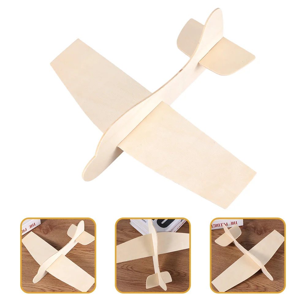 

6 Pcs Blank Wood Aircraft Helicopter Toy Wooden Airplane Model Assembled Toys Kids Child