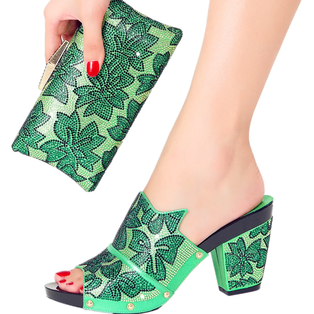 

2022 Nigeria New Design High Heel Sexy Crystal Rhinestone Spring Birthday Ball Wearing Ladies Slippers