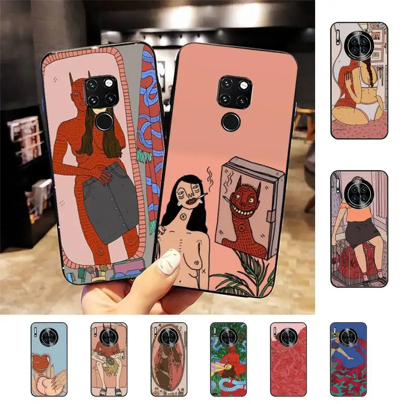 

Polly Nor Art Phone Case for Huawei Mate 20 10 9 40 30 lite pro X Nova 2 3i 7se