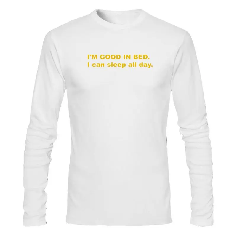 

Мужская одежда, новинка, Мужская забавная футболка, модная футболка, я хорошо в кровати, я могу спать весь день, женская футболка