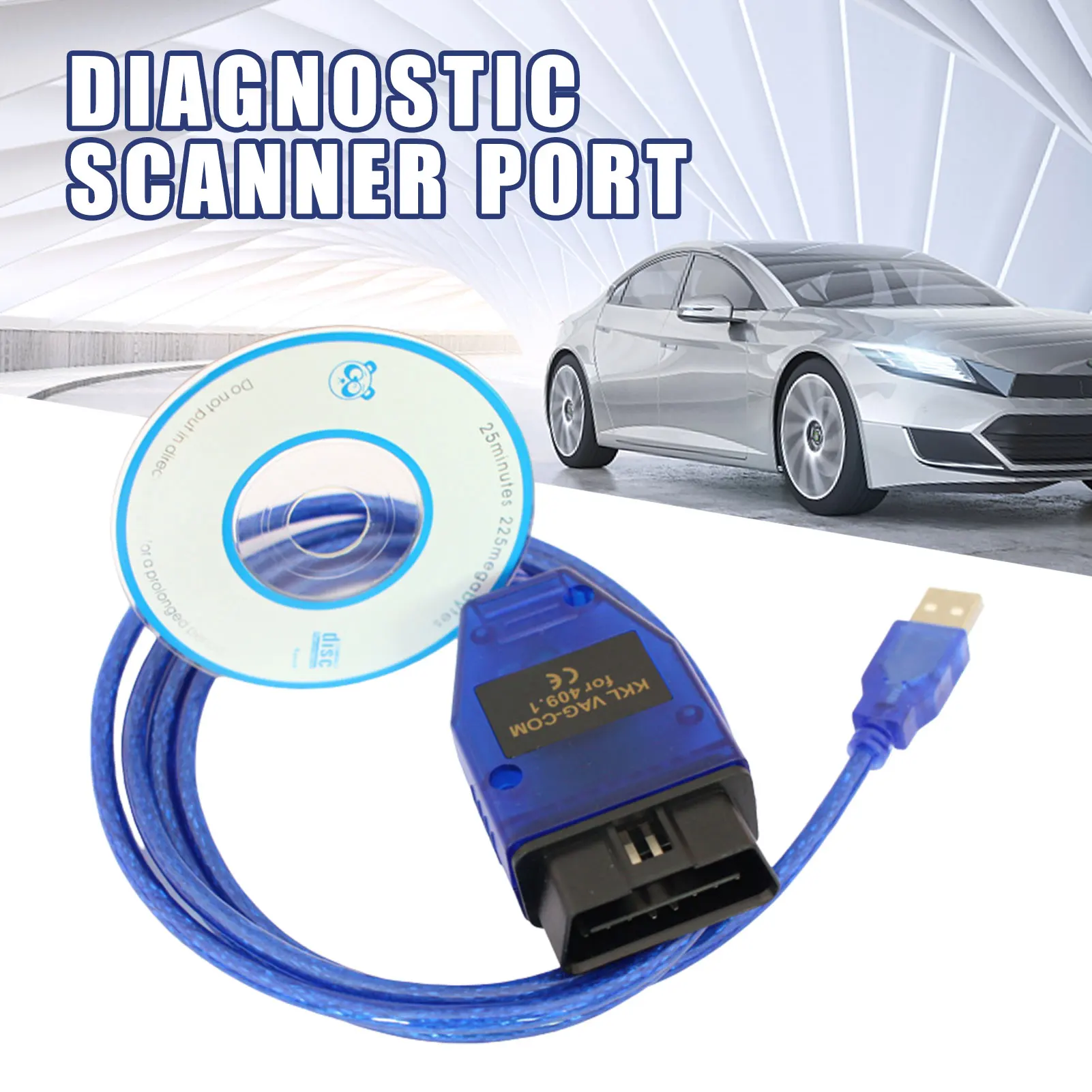 

Автомобильный интерфейсный кабель USB Vag-Com, диагностический сканер OBD2 KKL VAG-COM 409,1 II OBD, Автомобильный Кабель Aux, автомобильные аксессуары