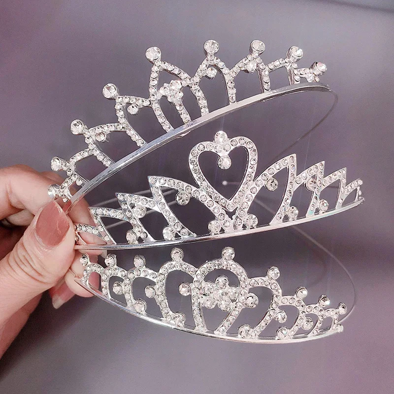 

1PC Fashion Crown Rhinestone Kids Children Princess Tiaras Headband Girls Bridal Wedding Party Accessiories Hair Comb Jewelry