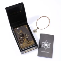 gold foil tarot brand black flip box table game divination waterproof and wear resistant 80 piece gift box instruction manual