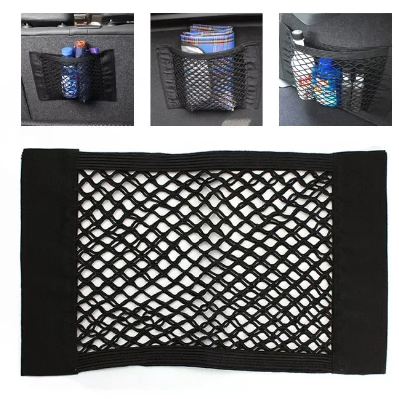 

Black Car Organizer Seat Back Storage Elastic Car Mesh Net Bag Between Bag Luggage Holder Pocket for Auto Cars