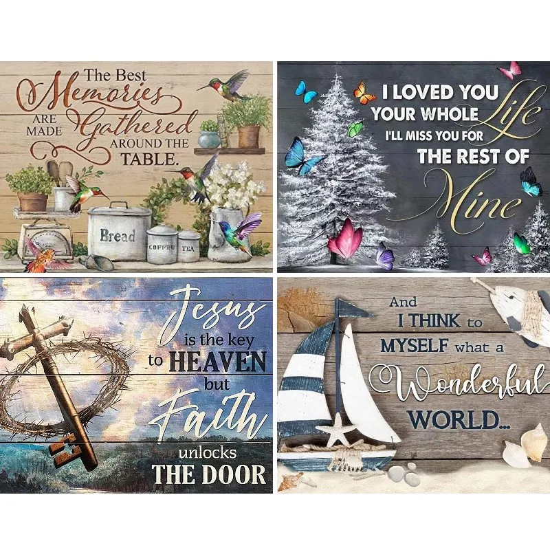 

Religious Jesus Christ Quote Christianity Diamond Painting Full Square Bible Poster Encourage Words Wall Art Church Decor
