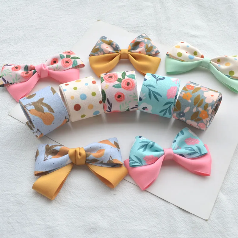 

4CM Korean Print Fabric Art Lace Ribbon Diy African Material Flores Para Manualidades Embroidery Flowers Pasamaneria Costura