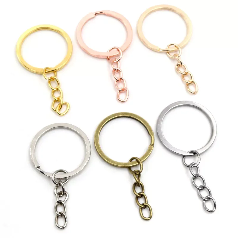 

pcs/lot Key Ring Key Chain 6 Colors Plated 50mm Long Round Split Keychain Keyrings Wholesale
