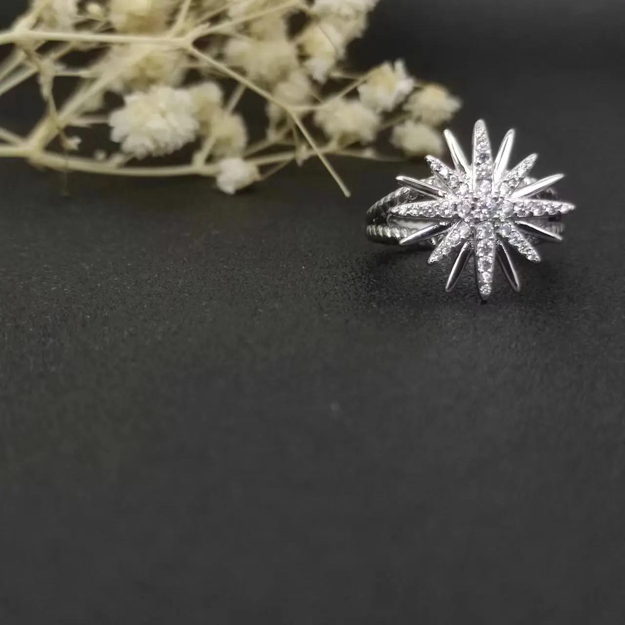 High Quality David Yurman Aunflower Petite Infinity Band Ring in Sterling Silver with Women's Popular Charm