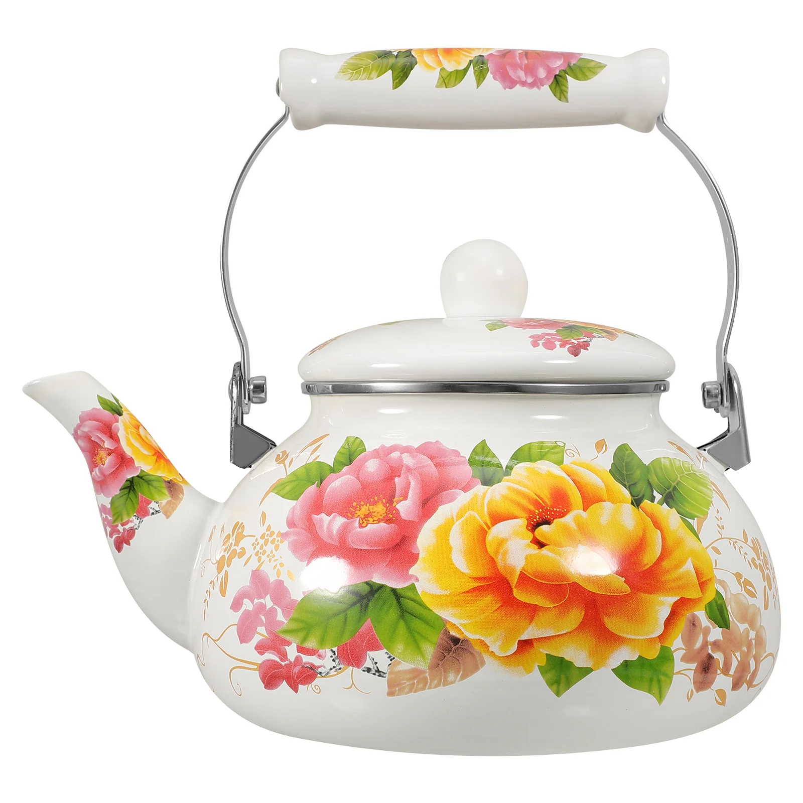 

Enamel Teapot Daily Use Stovetop Kettle Teakettle Home Portable Handheld Water Thickened Retro Kettles Handle Camping
