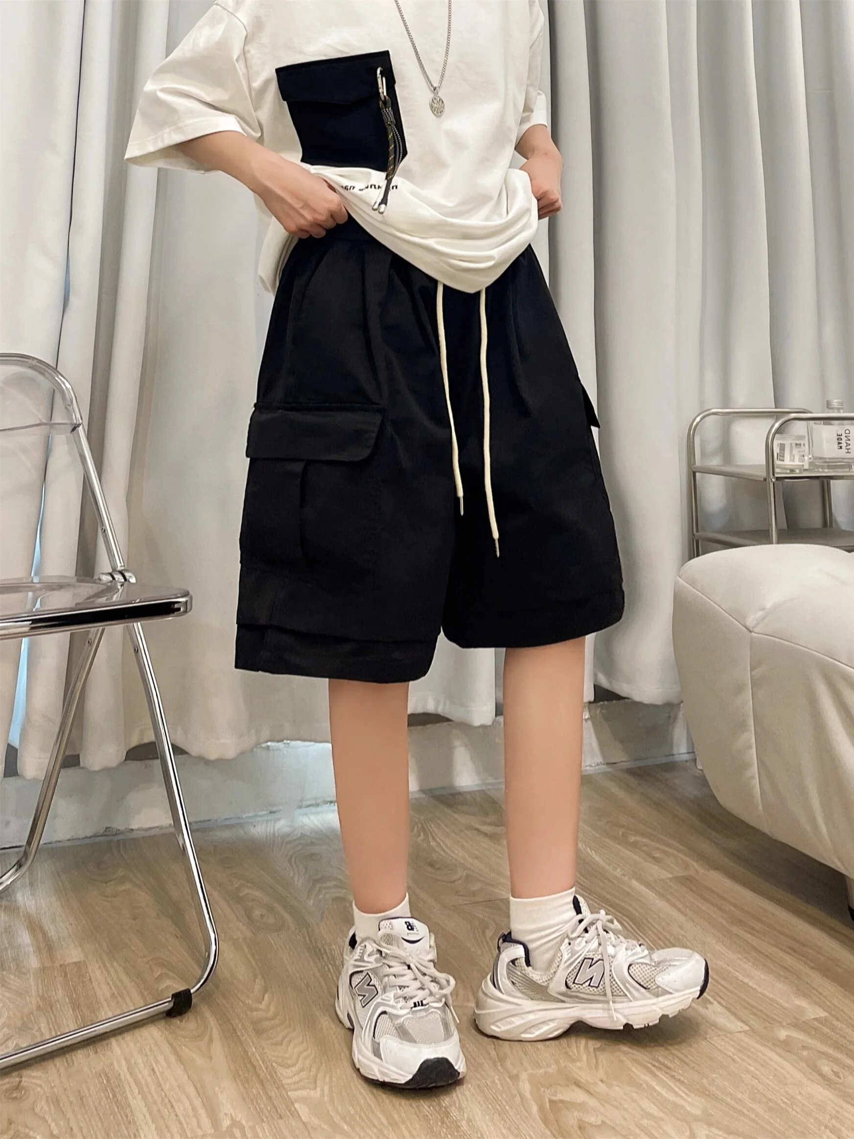 Женские шорты-карго в американском винтажном стиле летние свободные прямые