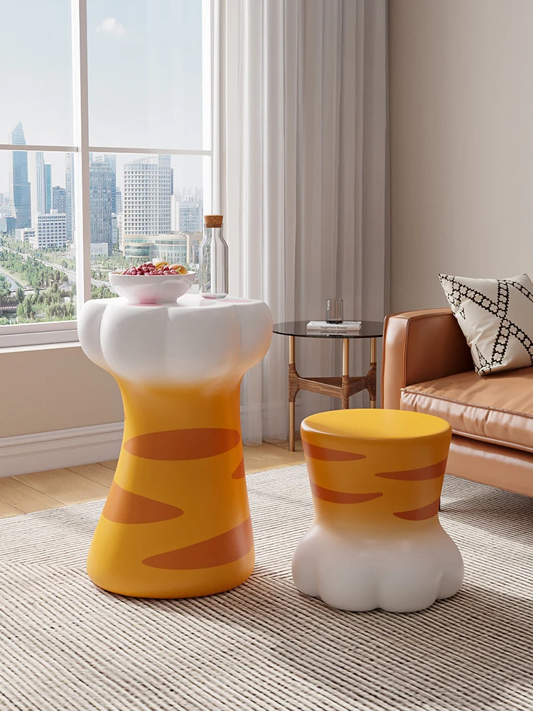 

Cat Claw Shoe Changing Stool Cartoon Animals Sit Stool Home Decor Nordic Round Stool Lovely Children's Stool Housewarming Gifts