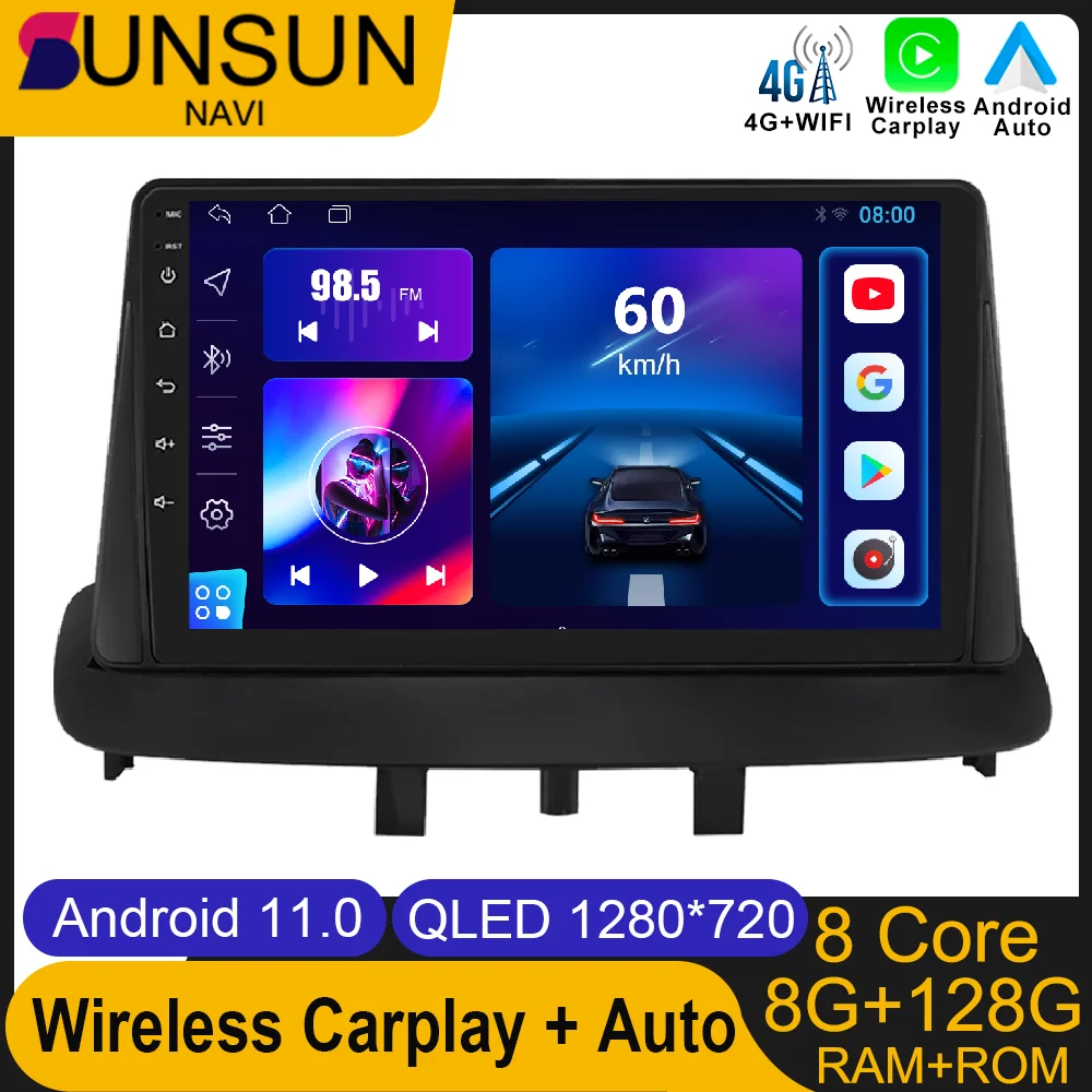 Android 11 для Renault Megane 3 2008 - 2014 автомобильное радио стерео мультимедийная навигация GPS