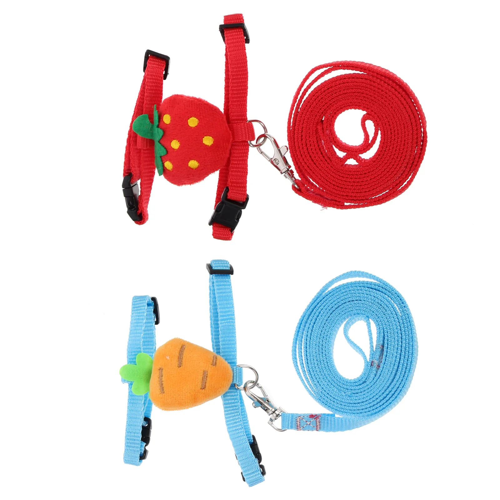 

2 Sets Small Pet Harness Set Bunny Leash Harness Decorative Cat Harness Lovely Rabbit Leash Set(Random Style)