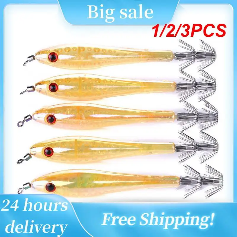 

1/2/3PCS 2.4g 5.5cm Luminous Shrimp Fishing Bait Fluorescent Fishing Lures Luminous Squid Jig Hooks Fishing Accessories