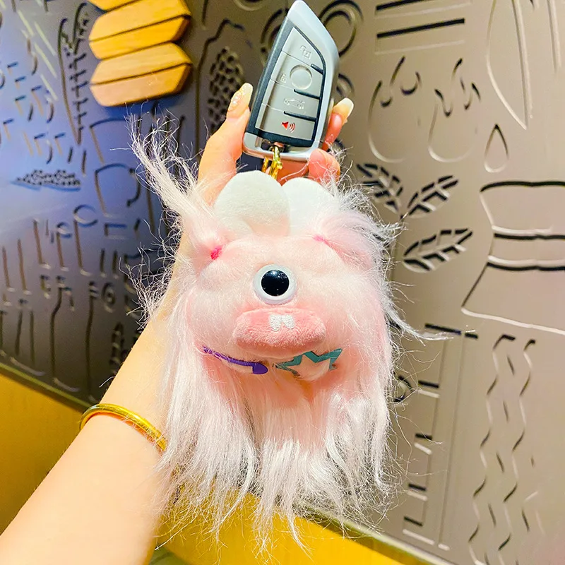 Брелок для ключей в виде куклы из плюша с длинными волосами