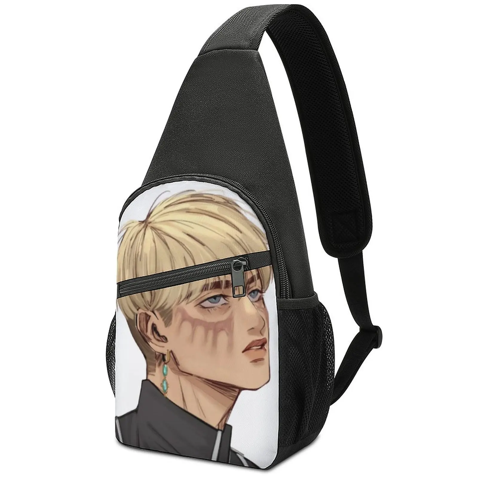 

Armin Arlert Chest Bags Men Emotional Support Strong Willpower Trekking Shoulder Bag Graphic Small Bag Phone Outdoor Sling Bags