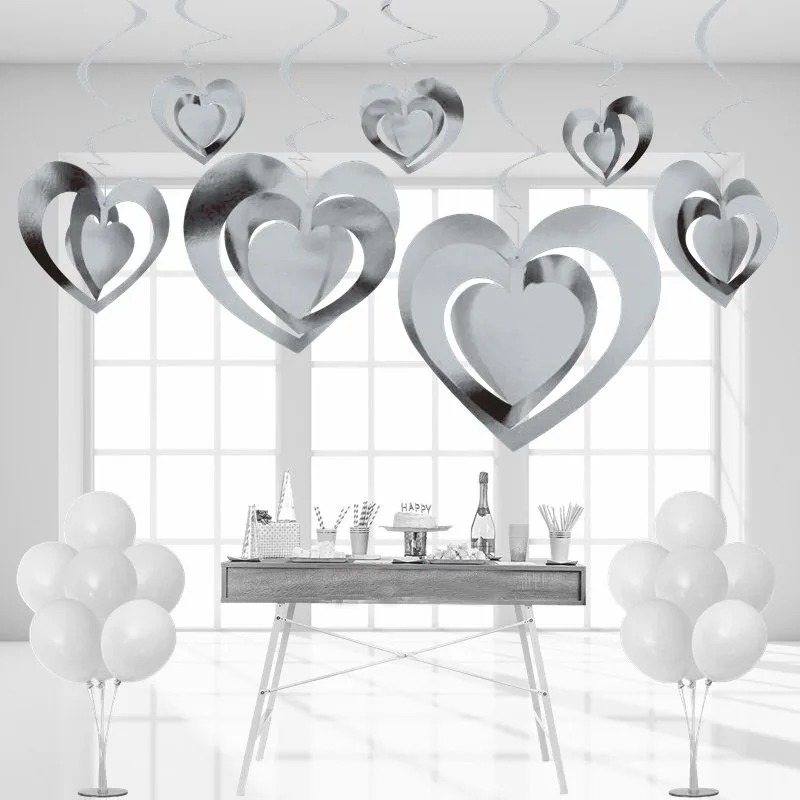 

Трехмерные Потолочные Подвесные светильники в форме сердца, 12 шт.