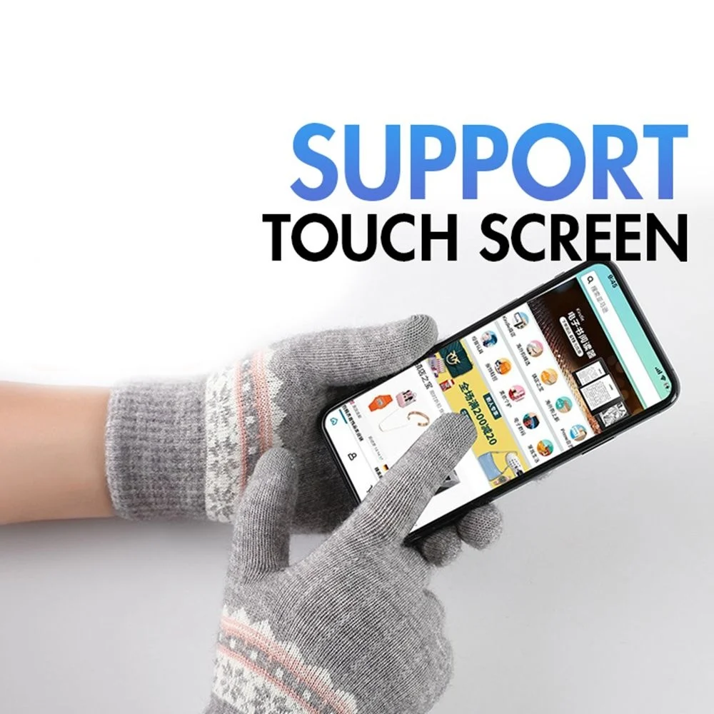 

Мужские перчатки, осенние и зимние жаккардовые вязаные кашемировые перчатки