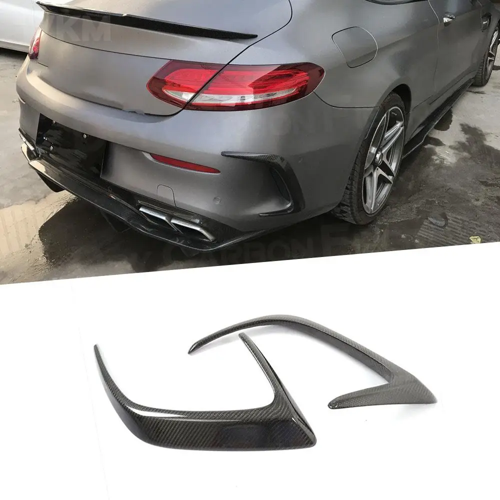 

2 шт./комплект, задний бампер из углеродного волокна для Benz C класса W205 C63 AMG C200 C260 C300 Coupe 15-17 FRP