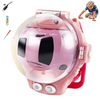 2022 new mini remote control car watch toys 2 4g wrist racing car watch toy with light pink cartoon sensing model toy cars for
