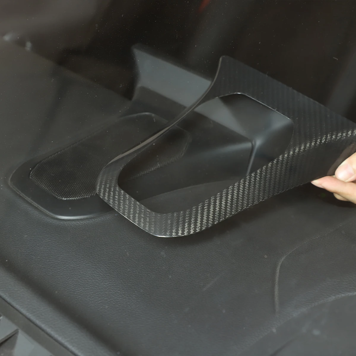

For Toyota GR Supra A90 2019-2022 Real carbon fiber Car dashboard horn Frame Cover Stereo Speaker panel Trim Sticker Accessories