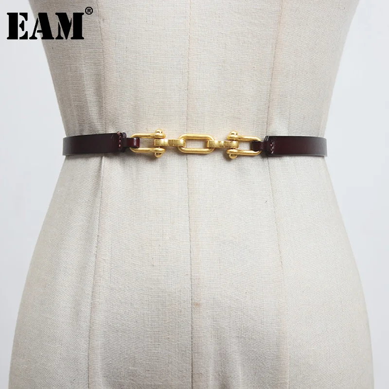 

[EAM] Pu Leather Green Black Multicolor Long Belt Personality Women New Fashion Tide All-match Spring Autumn 2023 1DB565