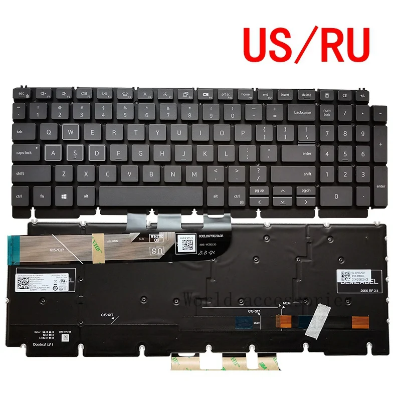 

NEW US/RU RGB Red Backlit For Dell G15 Ryzen Edition 5510 5511 5515 5520 0R2GPD 0THG34 0 KDXH Laptop Keyboard