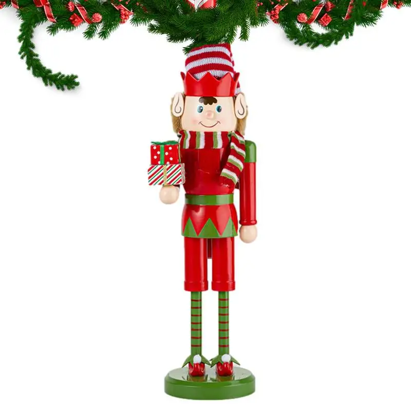 

Nutcracker Puppet Ornaments 14.9in Desktop Decoration Handcraft Wooden Nutcracker Soldier Doll Christmas Gifts Tree Decorations