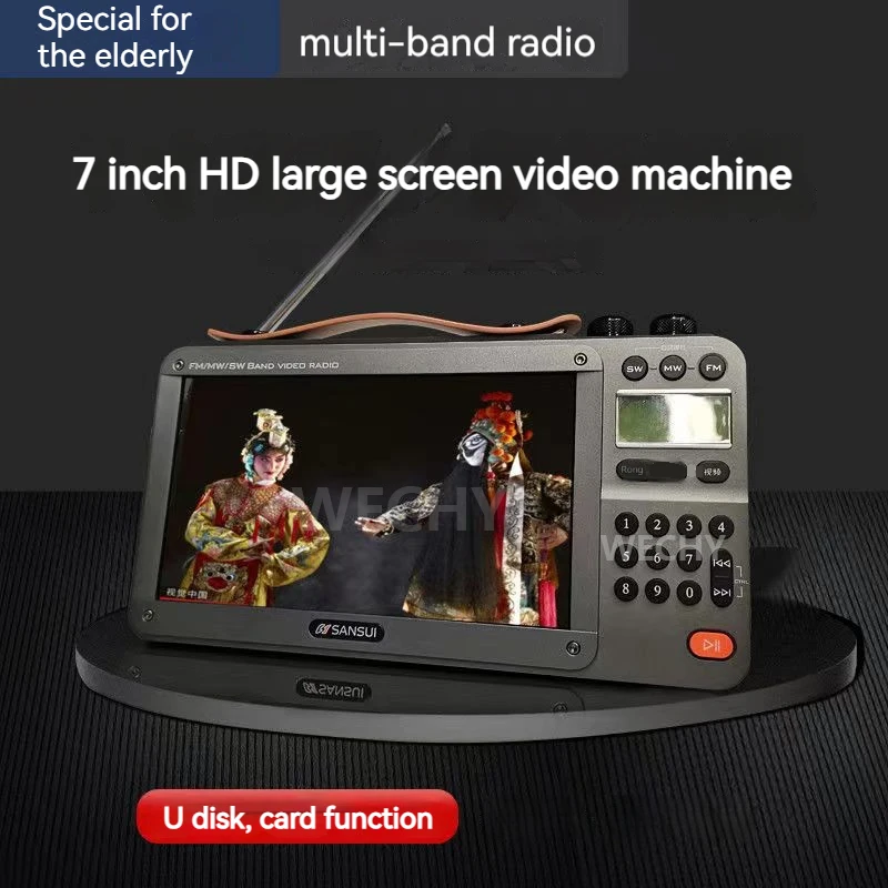 Портативный ретро-радиоприемник FM/MW/SW