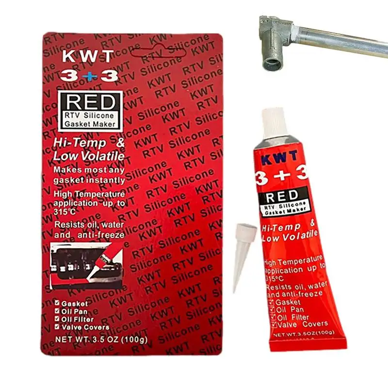 

Silicone Gasket Sealant Red Silicone Rubber Adhesive Engine Sealant 100g Gasket Repair Glue Multifunctional Sealant For Metal