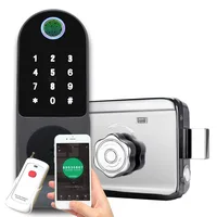 Waterproof Wifi Smart Door Lock Digital Password Double-sided Fingerprint Electronic Rim Lock For Outdoor Iron Gate Door