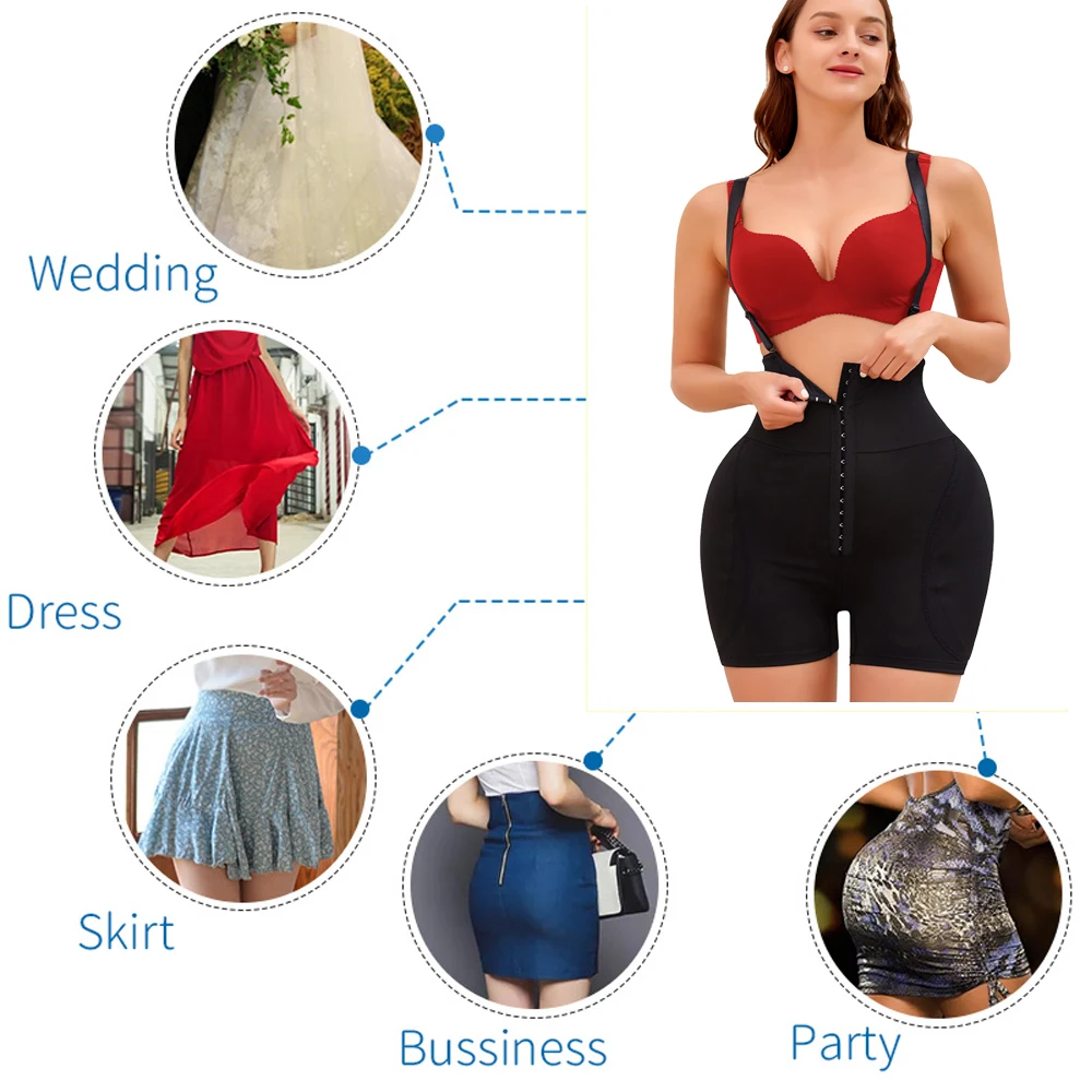 SEXYWG Butt Lifter Bodysuit Women Body Shaper Hip Enhancer Push Up Panties with Hip Pads Hip Shapewear Bodysuit