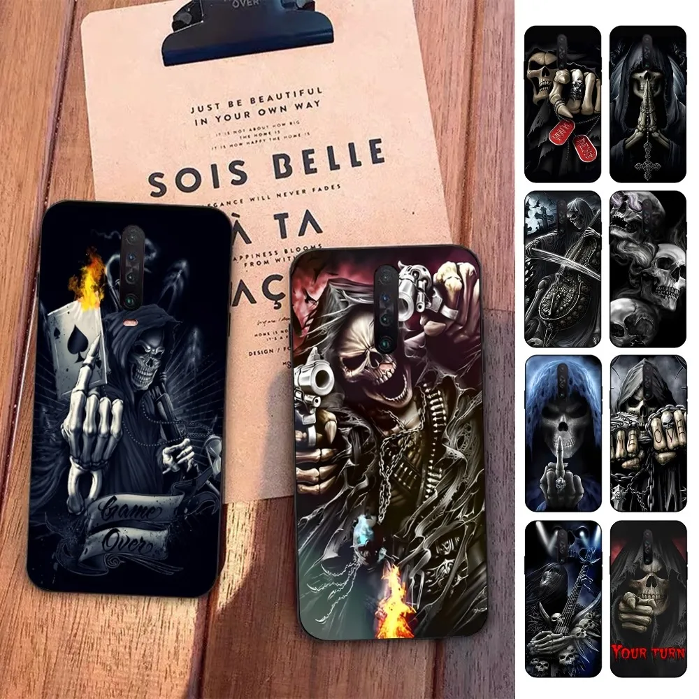 

Grim Reaper Skull Skeleton Phone Case For Redmi 5 6 7 8 9 10 plus pro 6 7 8 9 A GO K20 K30 K40 pro plus F3 Fundas