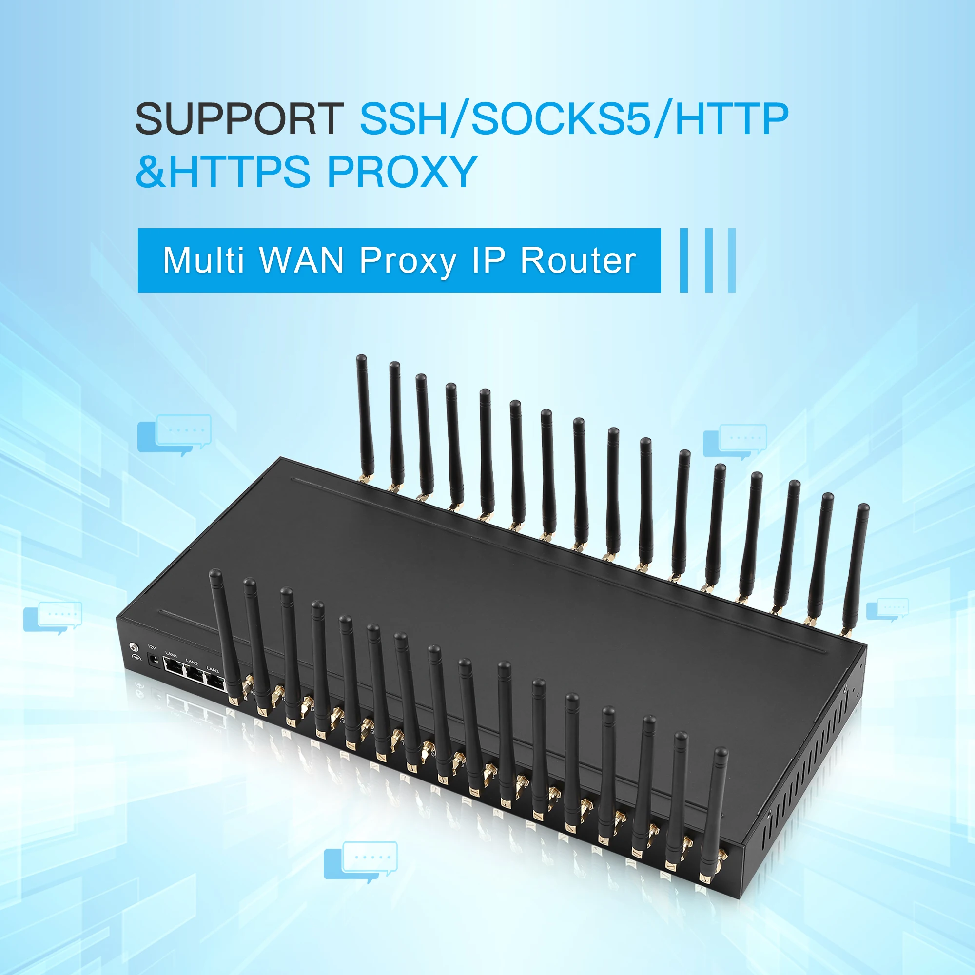 

New products multi-wan gateway 4G LTE 16 Port IP Router Create proxy Multi IP Proxy Solution Socks5 Proxy HTTP Proxy Server