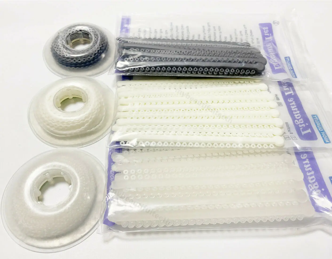 

Стоматологические лигаты, эластичные силовые цепи, лигатурные эластичные цепи, эластомерные для ортодонтических скоб