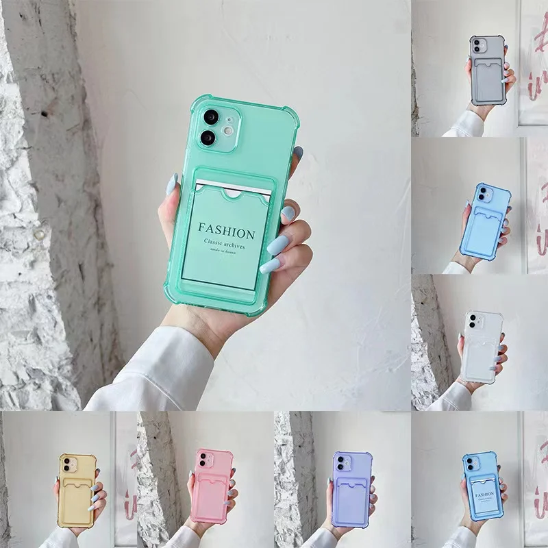 

Phone Case For iPhone 12 13 14 Pro Max Case Cover Soft Silicone Wallet Card Holder