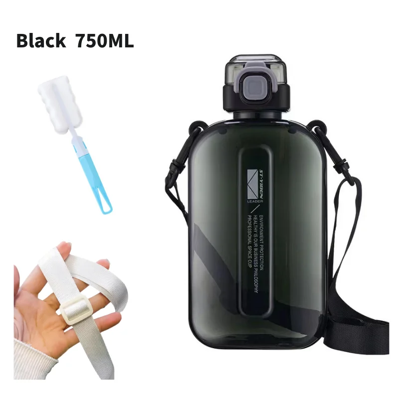 

Портативная Квадратная Прозрачная Спортивная Бутылка Для Воды С Регулируемым Ремешком Герметичная Походная Бутылка Для Воды Д...