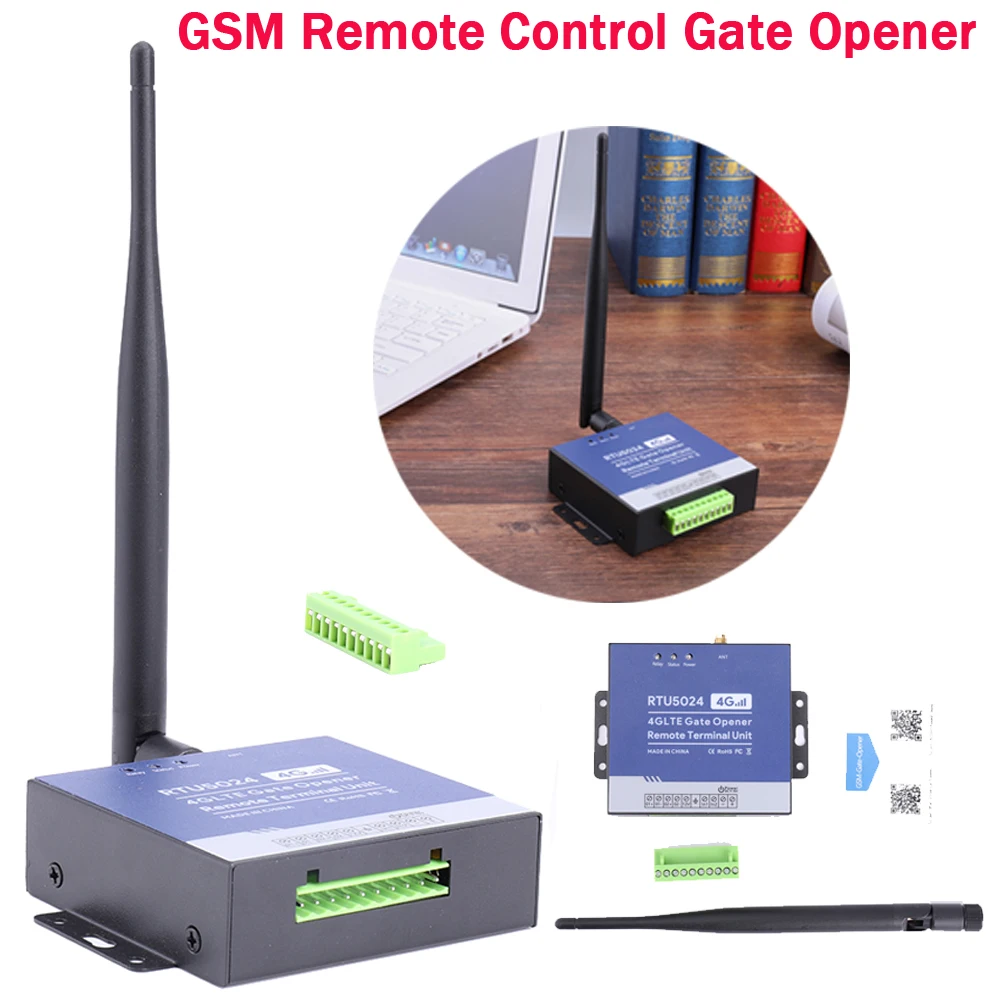 

GSM Remote Control Garage 4G Gate Opener Relay SMS Free Call Door Access Switch with Antenna Wireless Security Controller Access