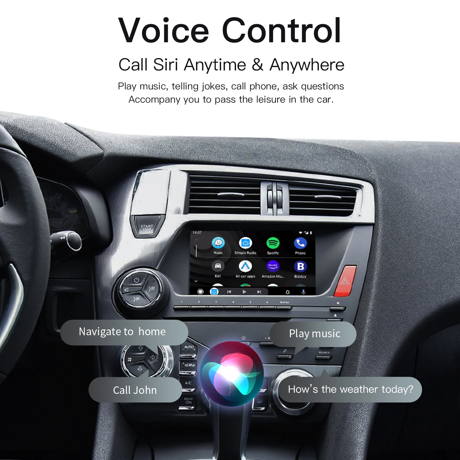 Фото Беспроводная коробка CARABC для Peugeot Citroen SMEG + Picasso C4 C5 DS4 DS3 308 508 208 3008 5008 Модуль Android Auto AirPlay №1