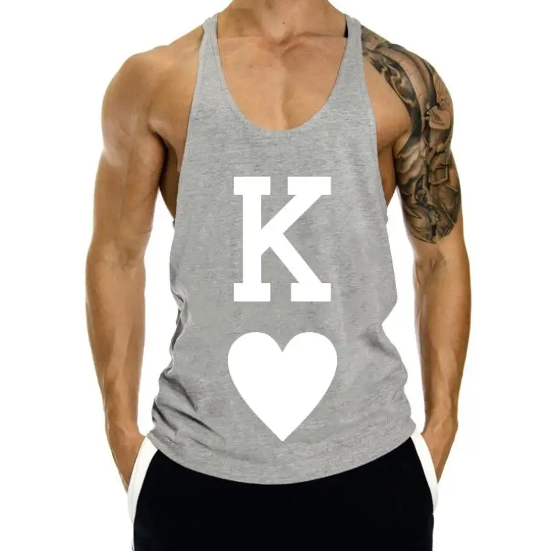 

King of Hearts Printed Graphic Mens tank top men Unique Cool Icon Design 2024 New sleeveless Casual Top Cotton Basketball tank t