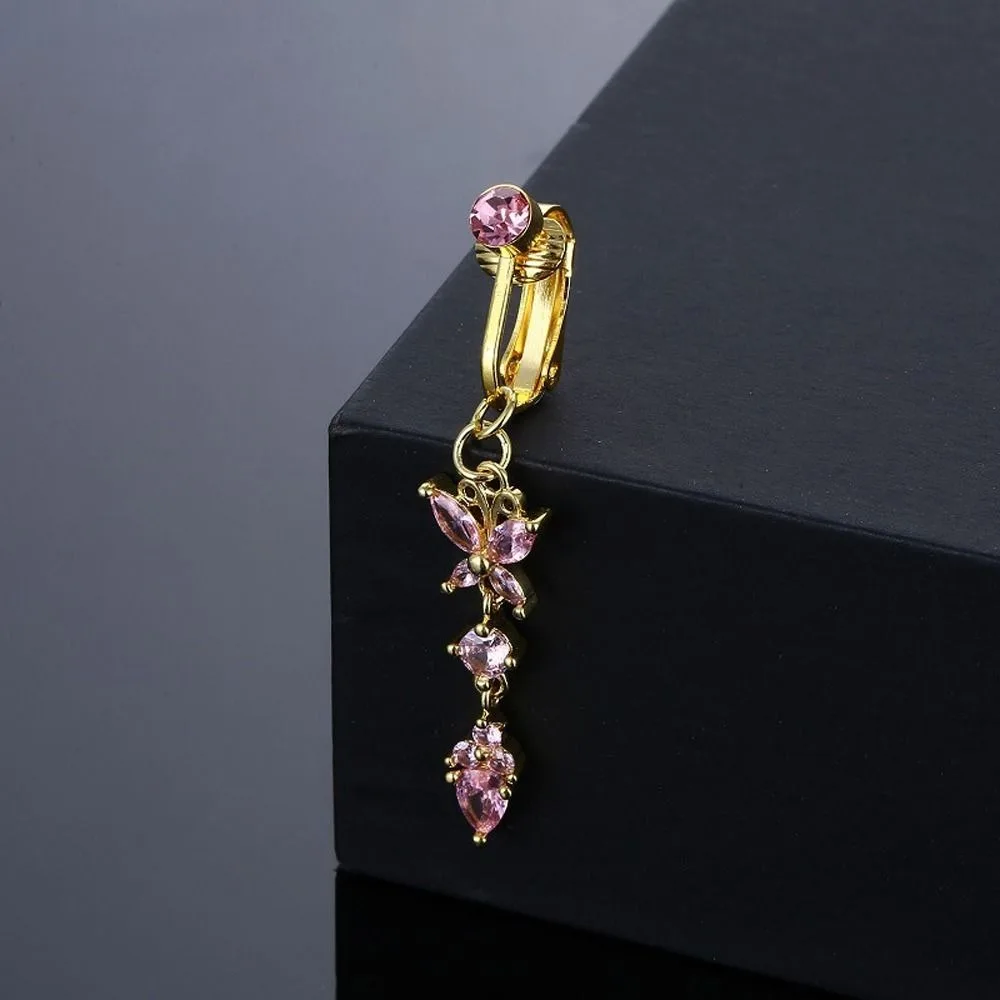 

Electroplate Copper Girl Gift Women Belly Ring Belly Button Cartilage Clip Fake Belly Piercing Clip Body Jewelry