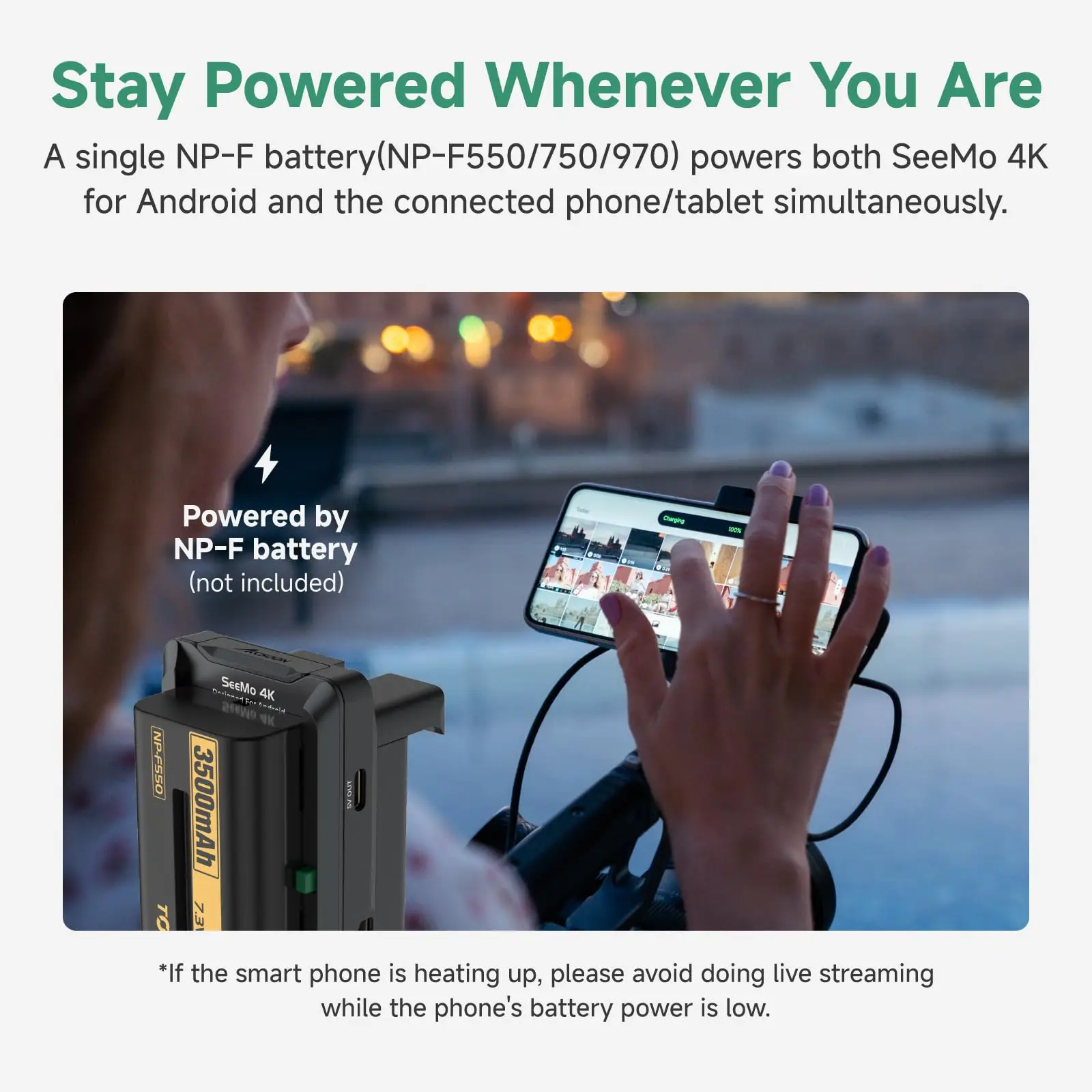 Фото НОВЫЙ Accsoon SeeMo 4K для Android HDMI адаптер 4K 1080p 60 кадров в секунду система передачи видео для монитора Switch/DSLR прямой трансляции №5