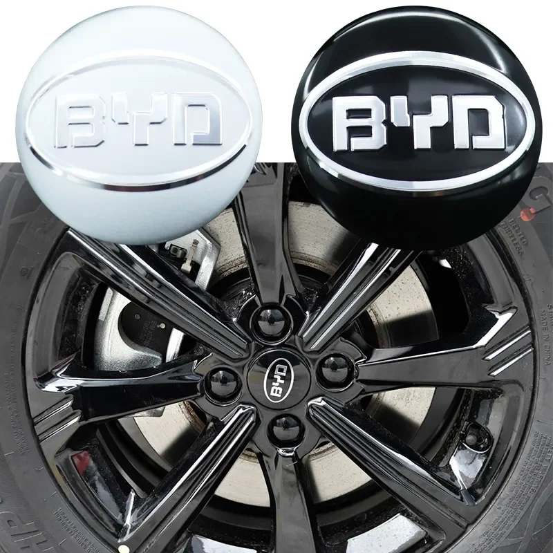 

4pcs 3D BYD 60mm 56mm Car Rim Refit Creative Badge Covers for BYD Logo Emblem Wheel Center Hub Cap Decoration Sticker Accessorie