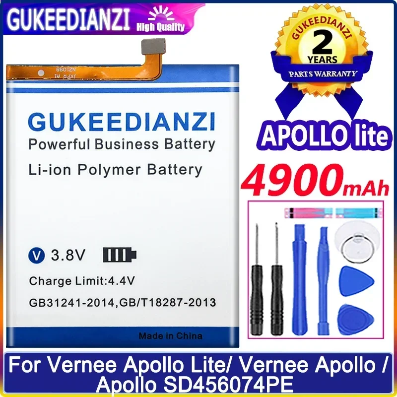 Аккумулятор 4900 мАч для Vernee Apollo Lite/Vernee Apollo/Apollo SD 456074 ПЕ Батарейки + бесплатные